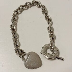 Authentic Tiffany & Co. Heart Toggle Bracelet w/box and pouch.